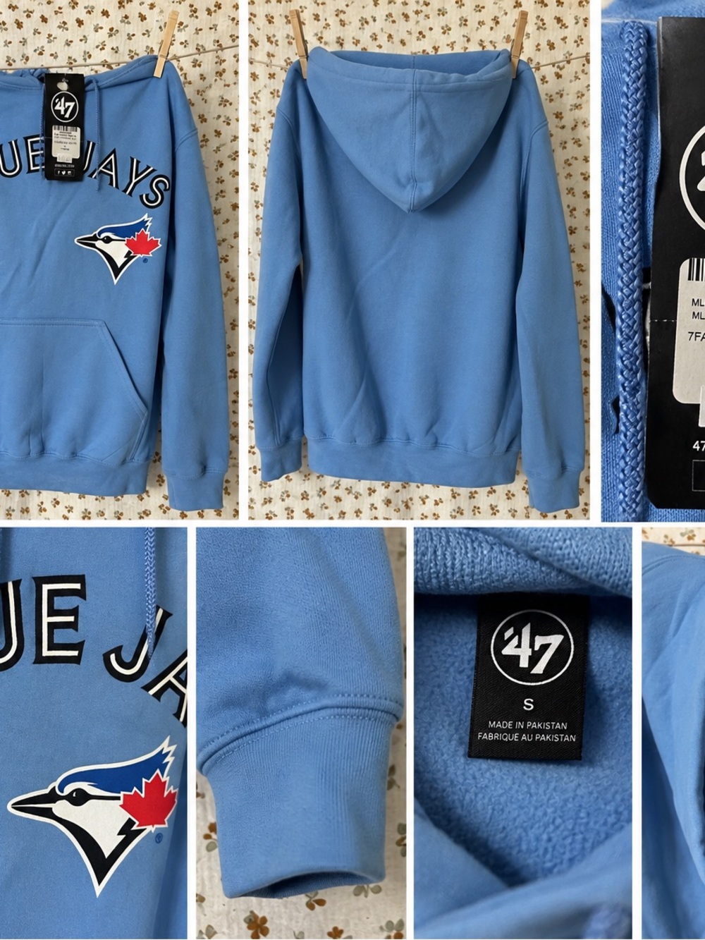 47 women Toronto Blue Jays Sky Blue Hooded Sweatshirt